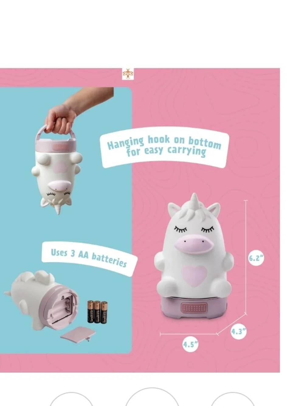 Kid's Unicorn Lantern & Accessories Set - White/Pink